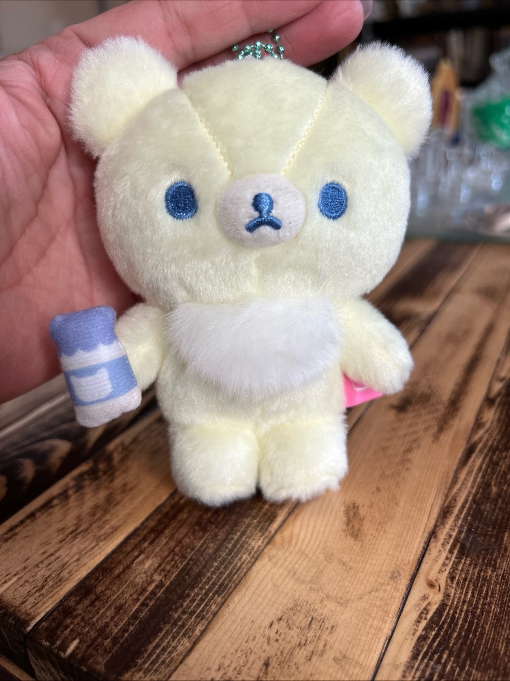 San-X Chairoikoguma plush mascot keychain 2023 Neko Neko Onsen Rilakkuma RARE